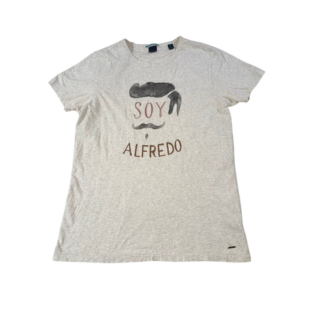 Scotch & Soda Senor Retro Men's Short Sleeve Graphic T-Shirt Gray Cotton XL